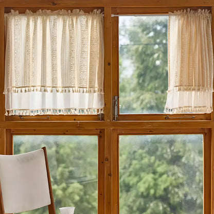 1 Panel Boho Double Layer Tier Curtain