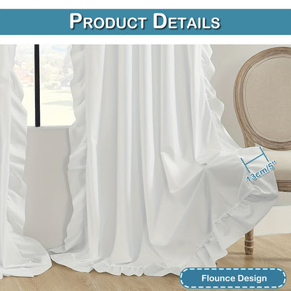 1 Panel Boho Flounce Ruffle Window Sheer Curtain