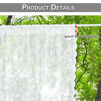 Voile Vorhänge Floral Spitze Sheer Vorhang Slot Top Tür Screening Picknick Decor