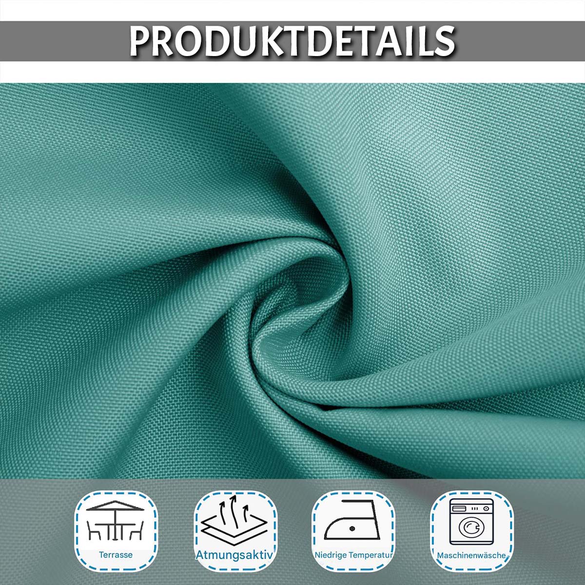 Rideau extérieur imperméable à œillets, protection thermique et occultant, 5 coloris