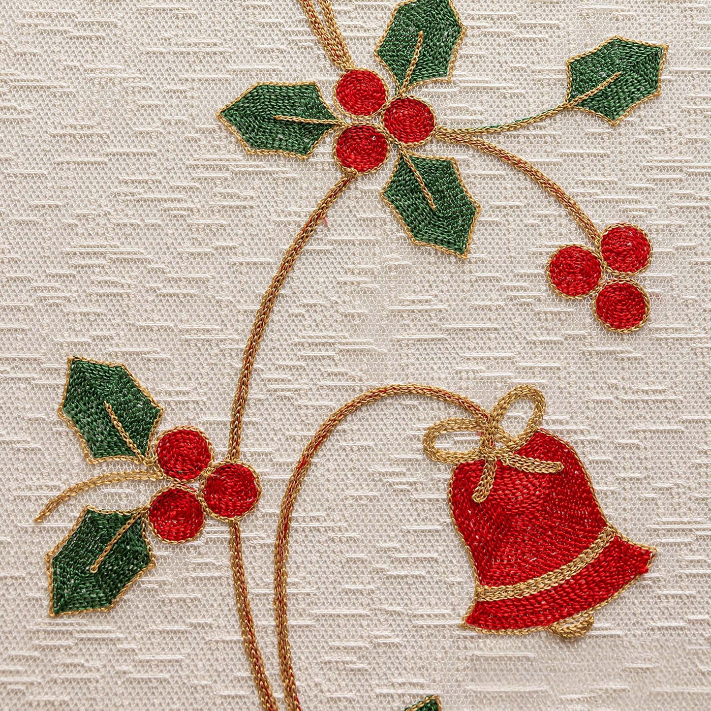 Rideau de Noël crème avec broderie – Transparent, 1 panneau
