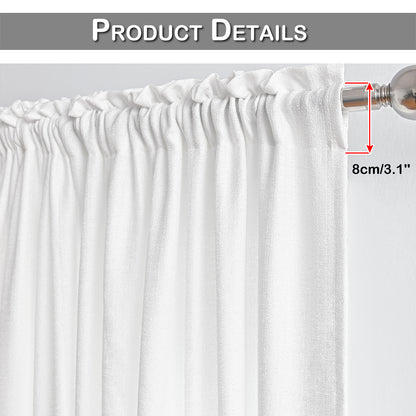 Rideaux semi-transparents pour la confidentialité, 1 panneau, blanc, 100*130cm/100*200cm/100*250cm/140*260cm