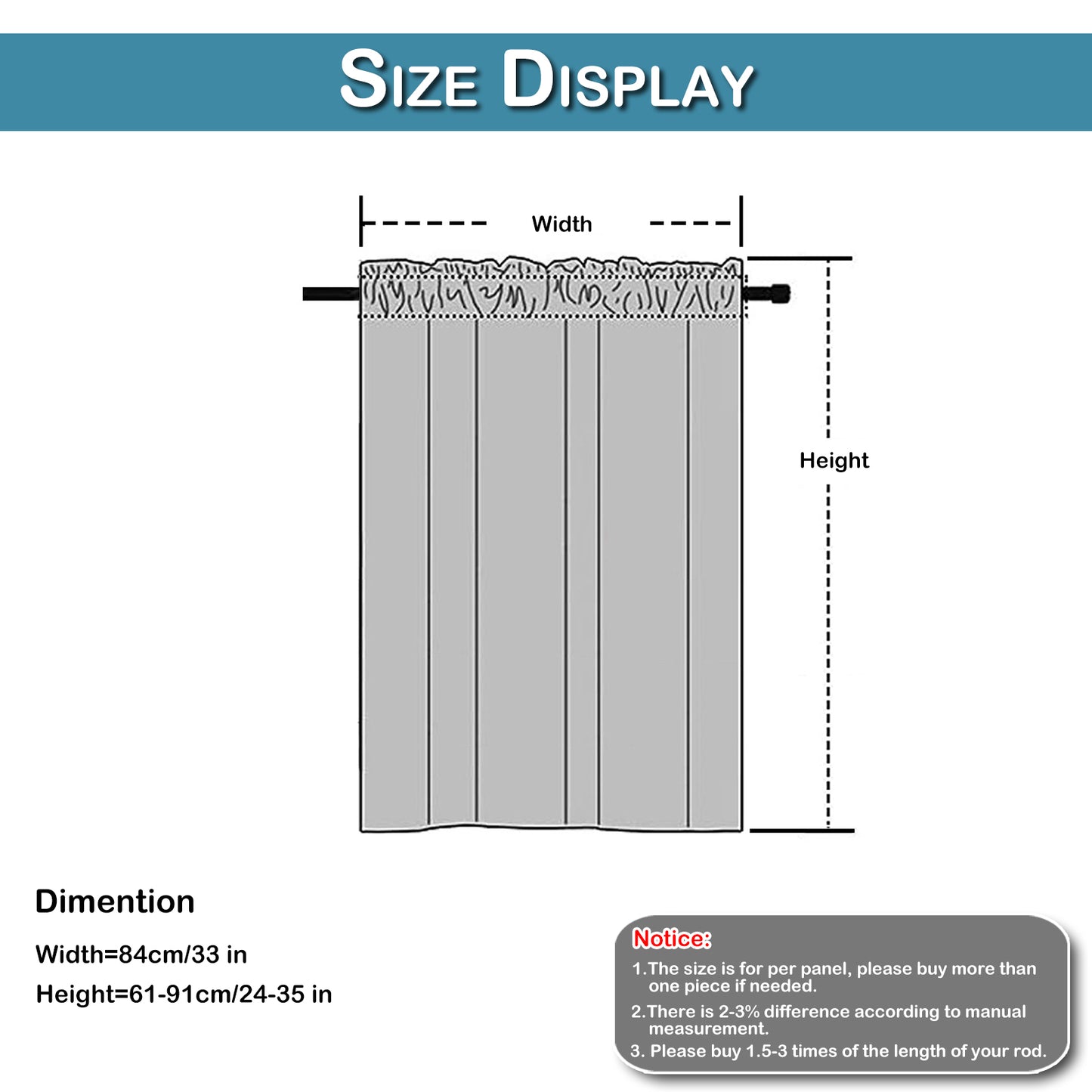 1 Panel Waterproof Short Small Curtains Privacy Protect
