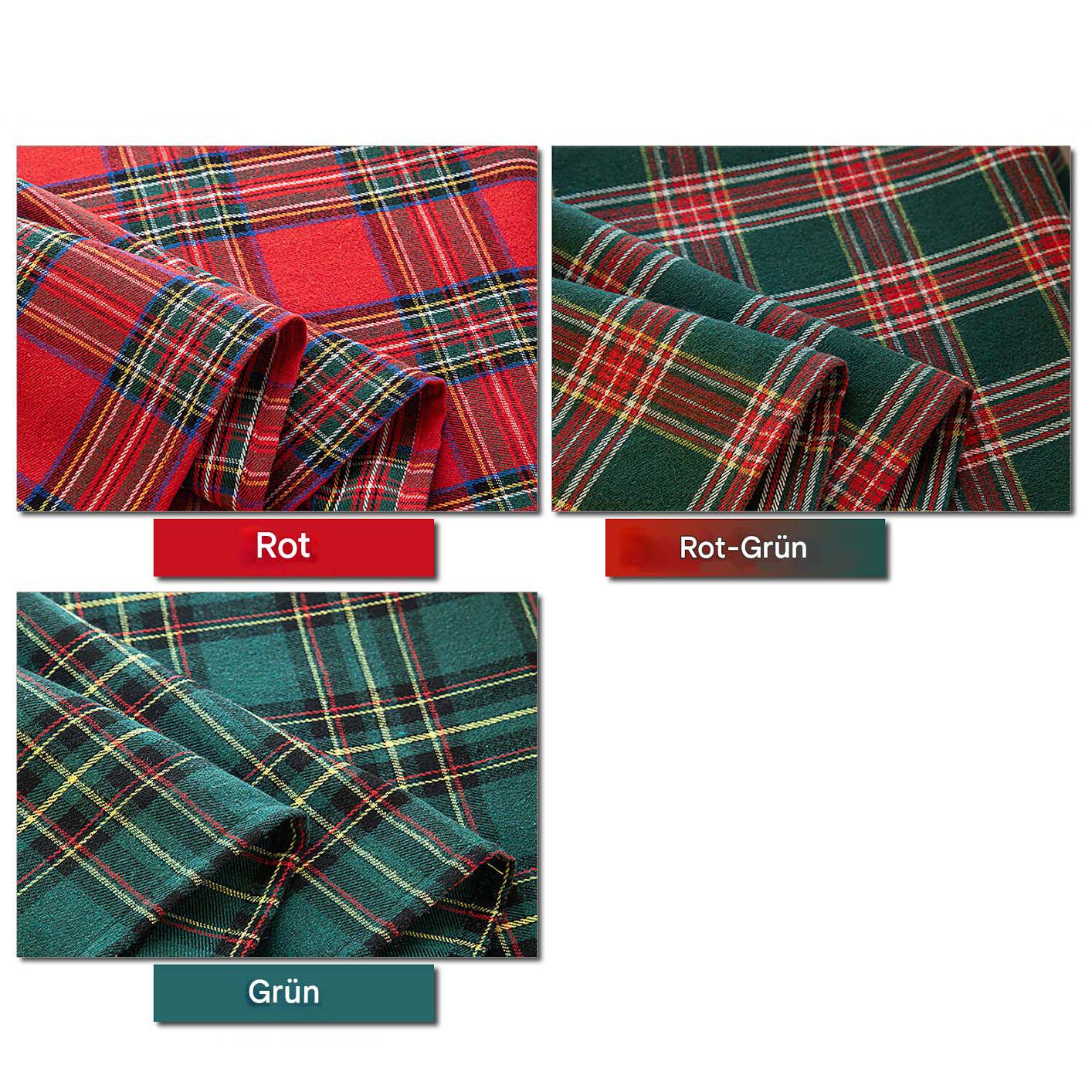 Rideau de Noël à carreaux · Rouge Vert · Style vintage