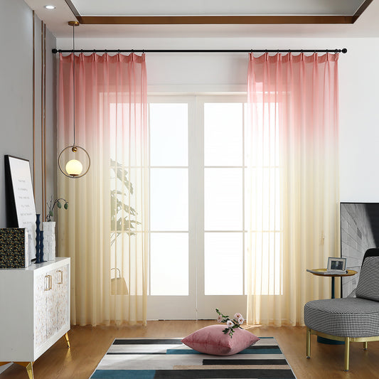 Gradient Sheer Curtains, 1 Panel, Pink, 100*250cm/140*260cm