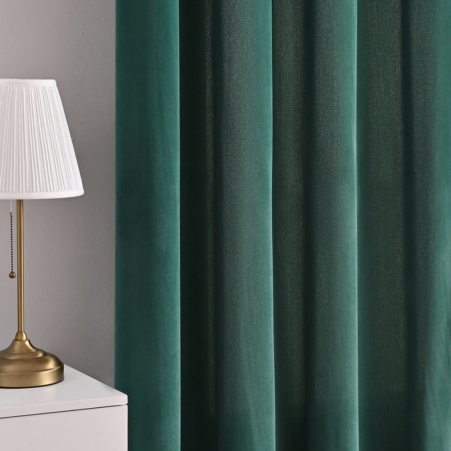 Frosted Fleece Curtains, 1 Panel, Green, 132*164cm/132*214cm/132*241cm