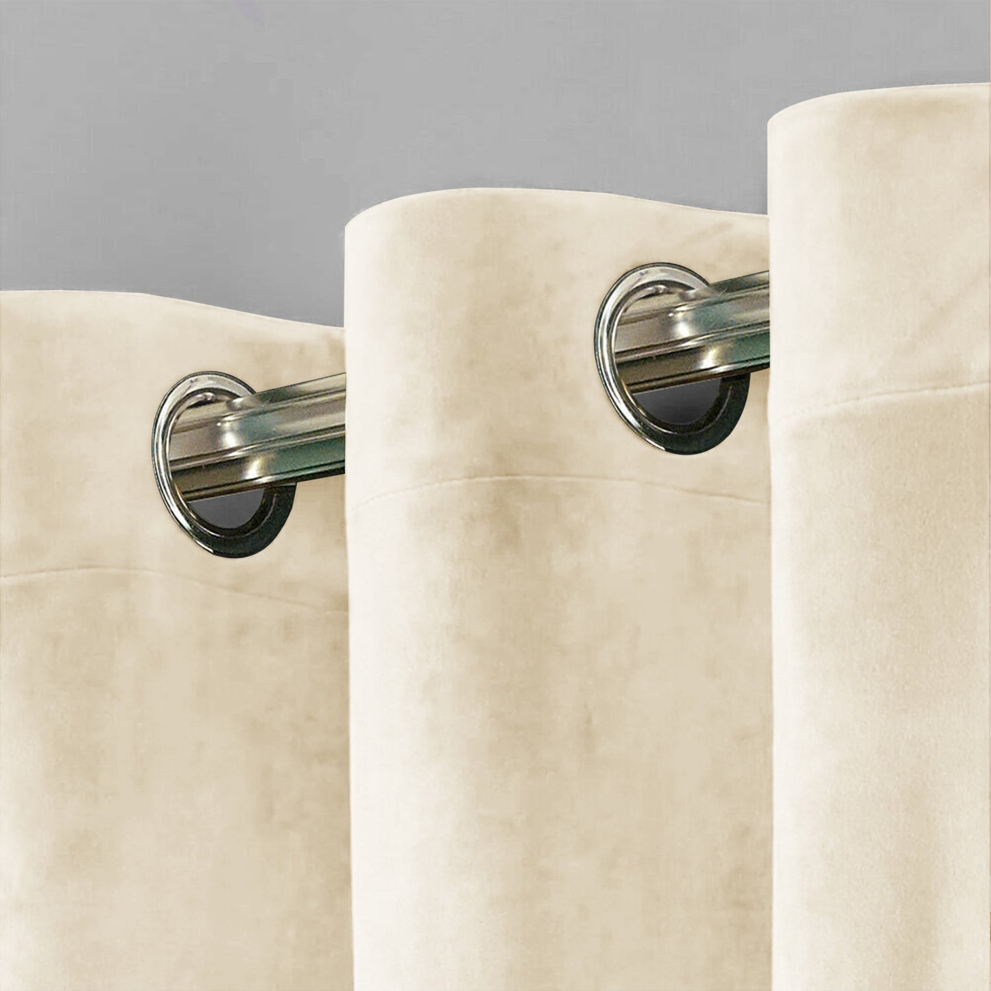 Rideau en velours épais, 1 panneau, beige, 132 x 137 cm/132 x 160 cm/132 x 213 cm
