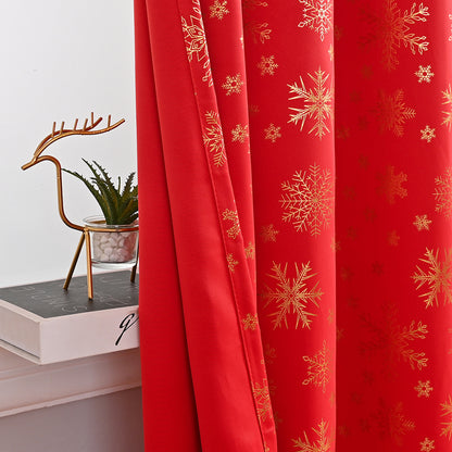 Christmas Blackout Curtains, 1 Panel, Red, 100*130cm/100*200cm/100*250cm/140*260cm