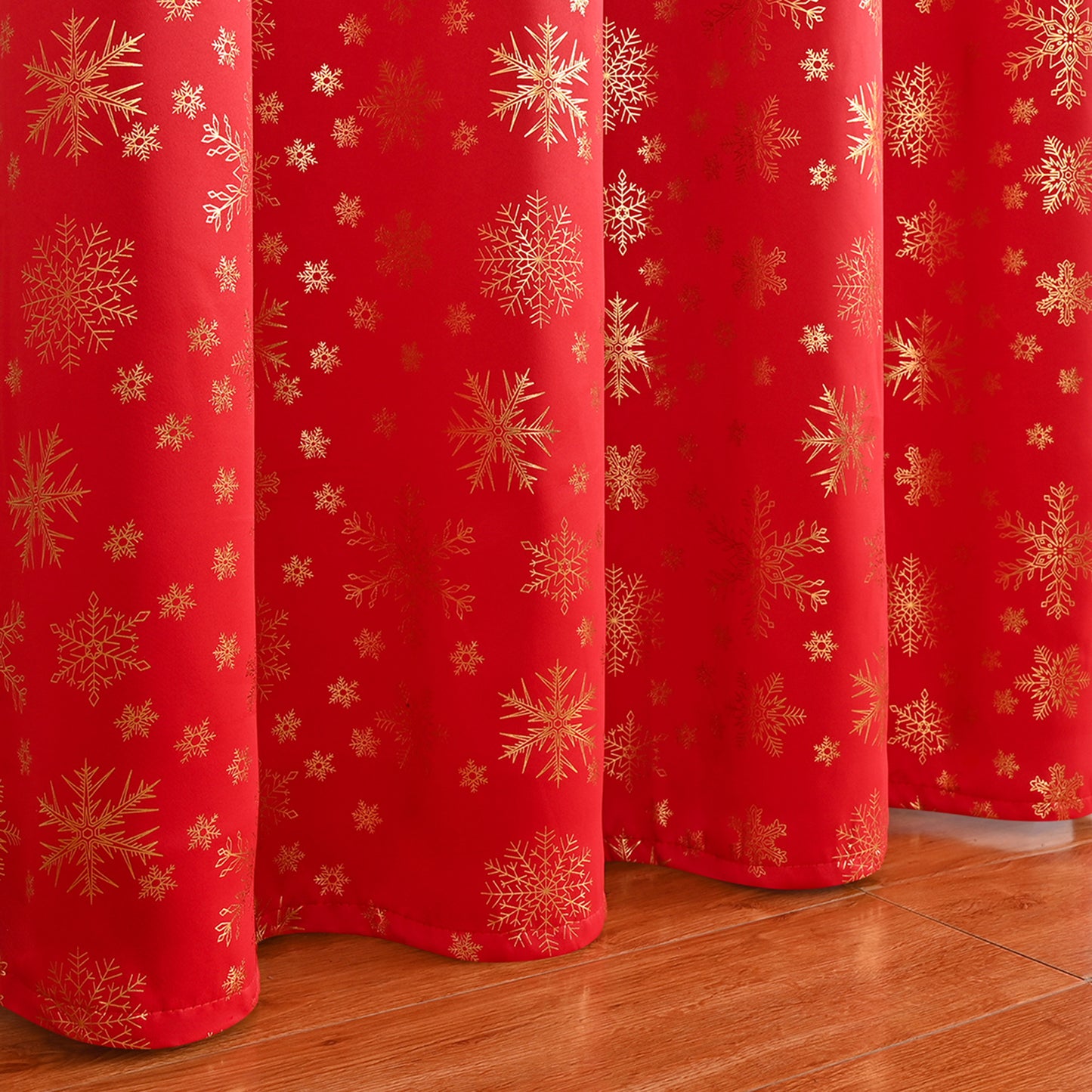Christmas Blackout Curtains, 1 Panel, Red, 100*130cm/100*200cm/100*250cm/140*260cm