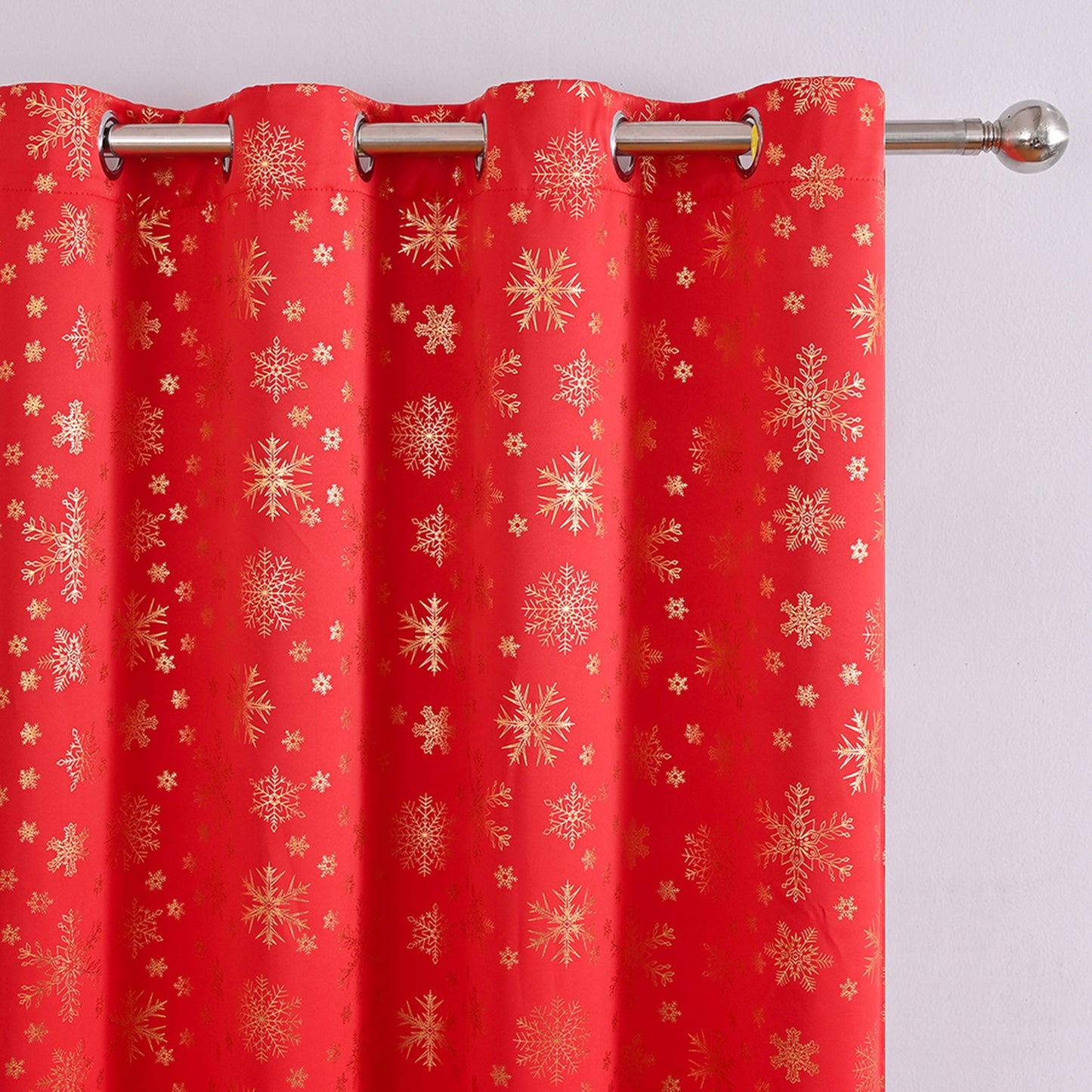 Christmas Blackout Curtains, 1 Panel, Red, 100*130cm/100*200cm/100*250cm/140*260cm