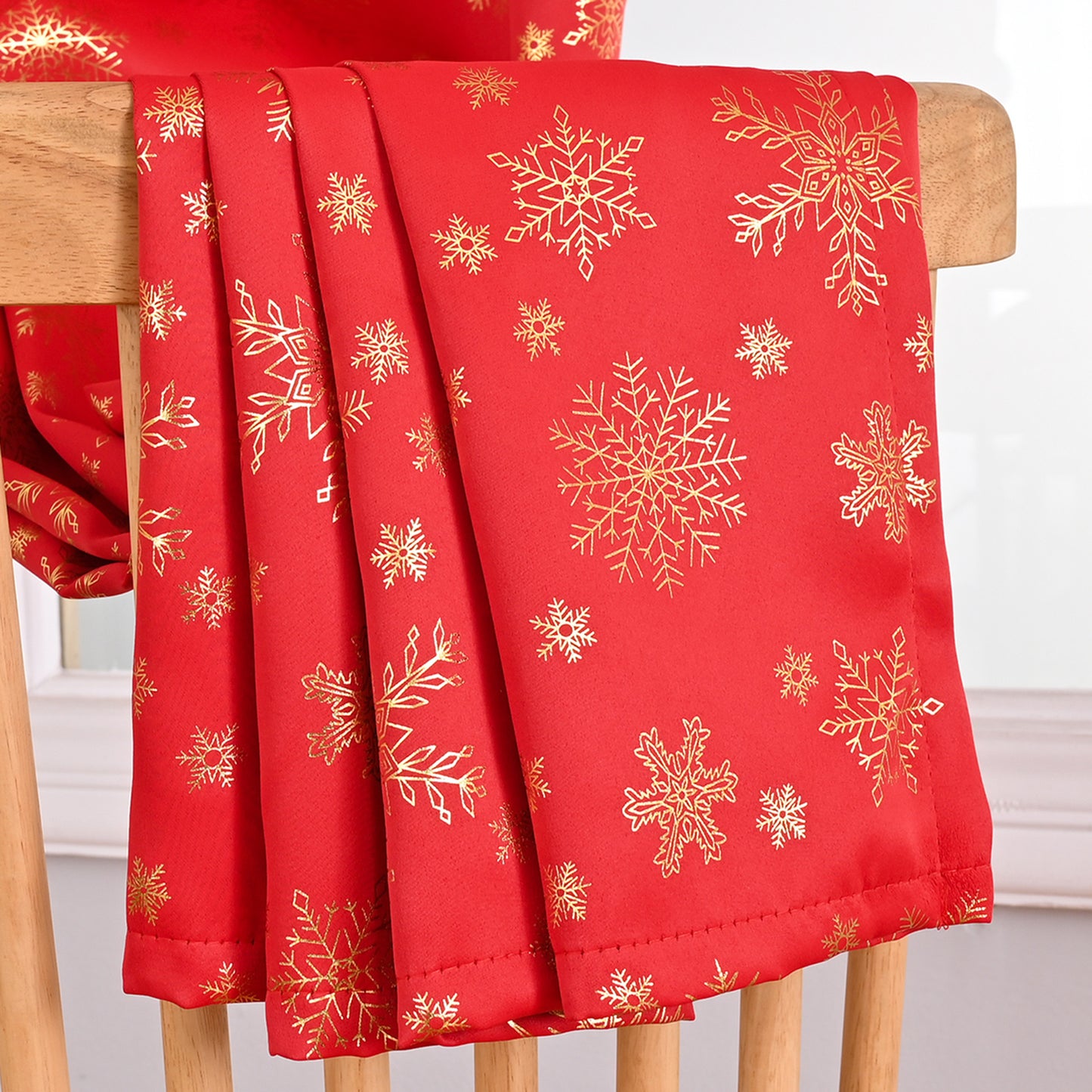 Christmas Blackout Curtains, 1 Panel, Red, 100*130cm/100*200cm/100*250cm/140*260cm