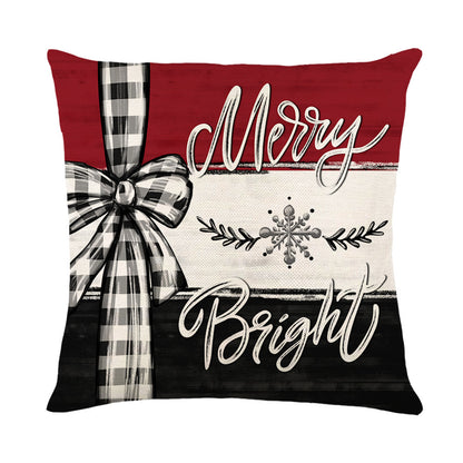 4er-Set Weihnachts-Kissenbezüge aus Leinen – Softe Dekokissen für Sofa und Bett (45×45 cm)