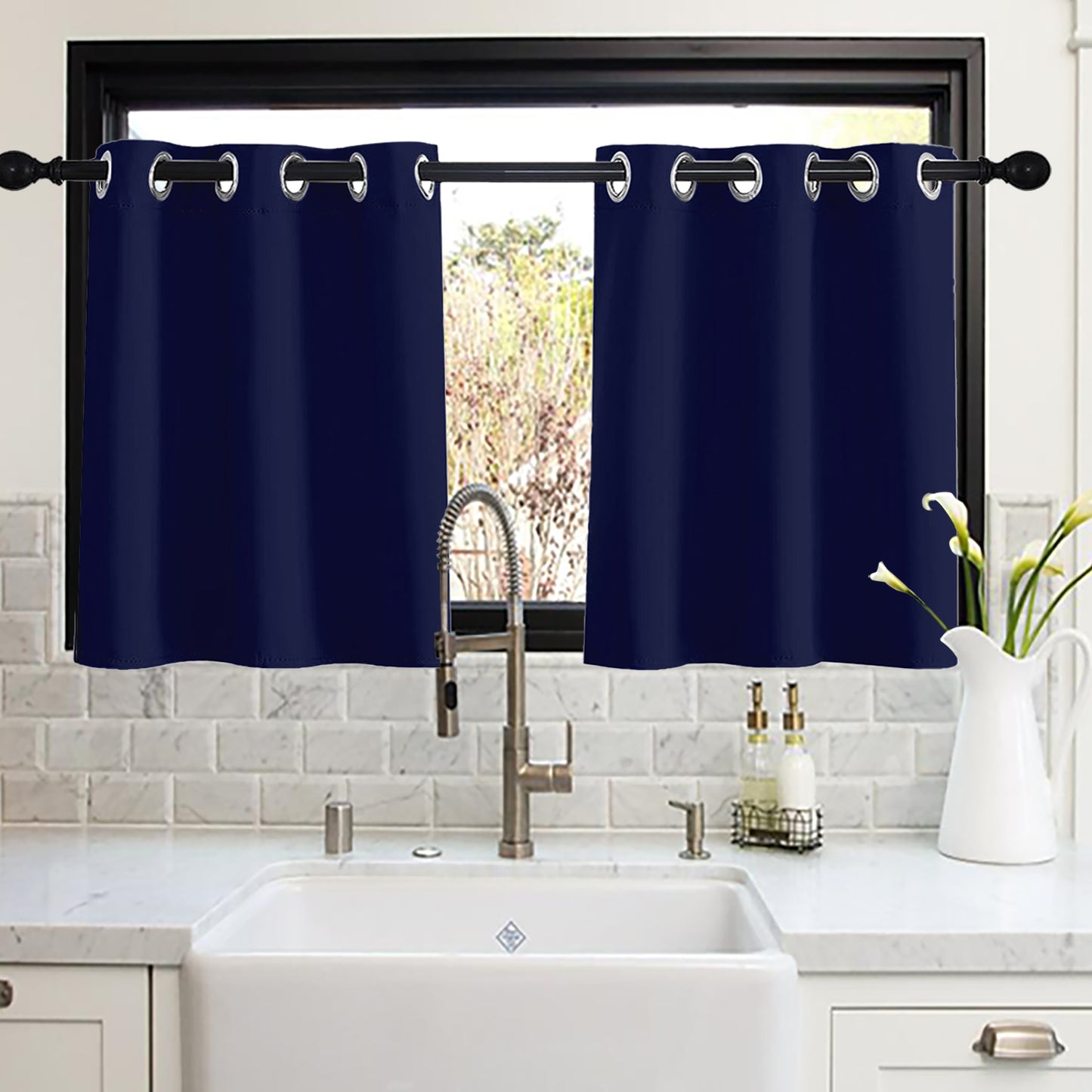 1 Panel High-precision Blackout Short Kitchen Curtains
