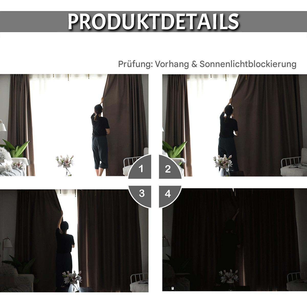 Verdunkelungsvorhänge – 2er Set, Blickdicht mit Ösen