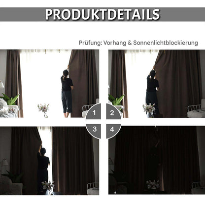 Verdunkelungsvorhänge – 2er Set, Blickdicht mit Ösen