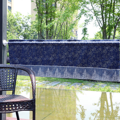 Stamping Lace Blackout Curtains, 1 Panel, Navy Blue, 132x45cm/132x60cm
