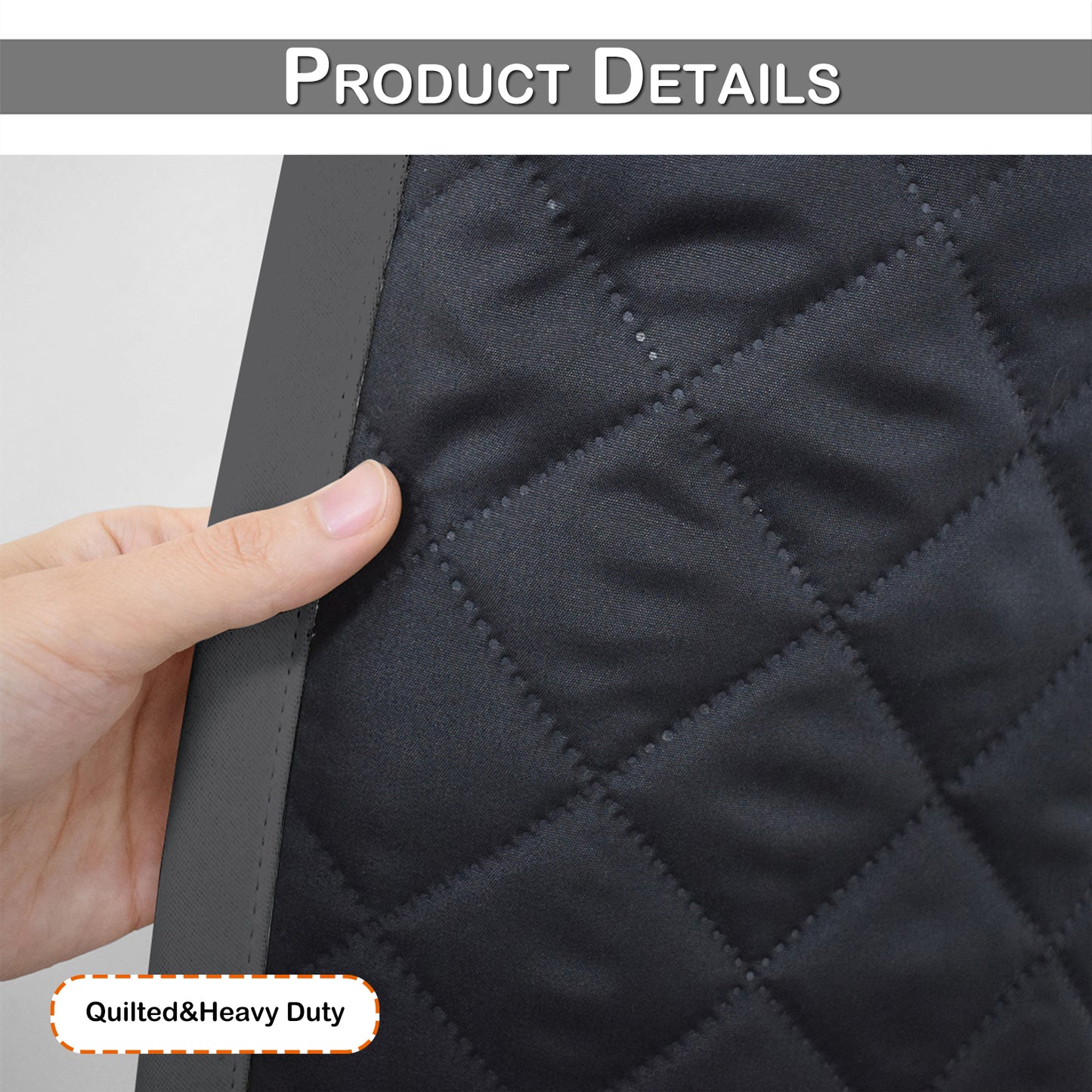 Outdoor Curtain – Waterproof, Windproof and Quilted, 100% Blackout, 1/2 Panel