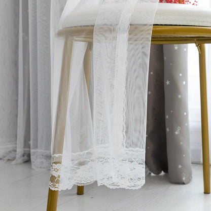 Blackout curtain with double-layered tulle, cut-out stars and silver print – 1 piece