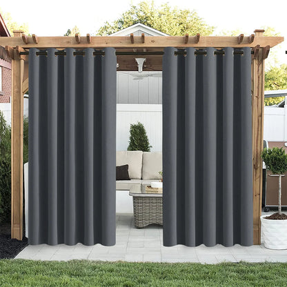Extra Wide Outdoor Curtain, Waterproof and Blackout with Eyelets – 1 Piece, 180 cm Wide