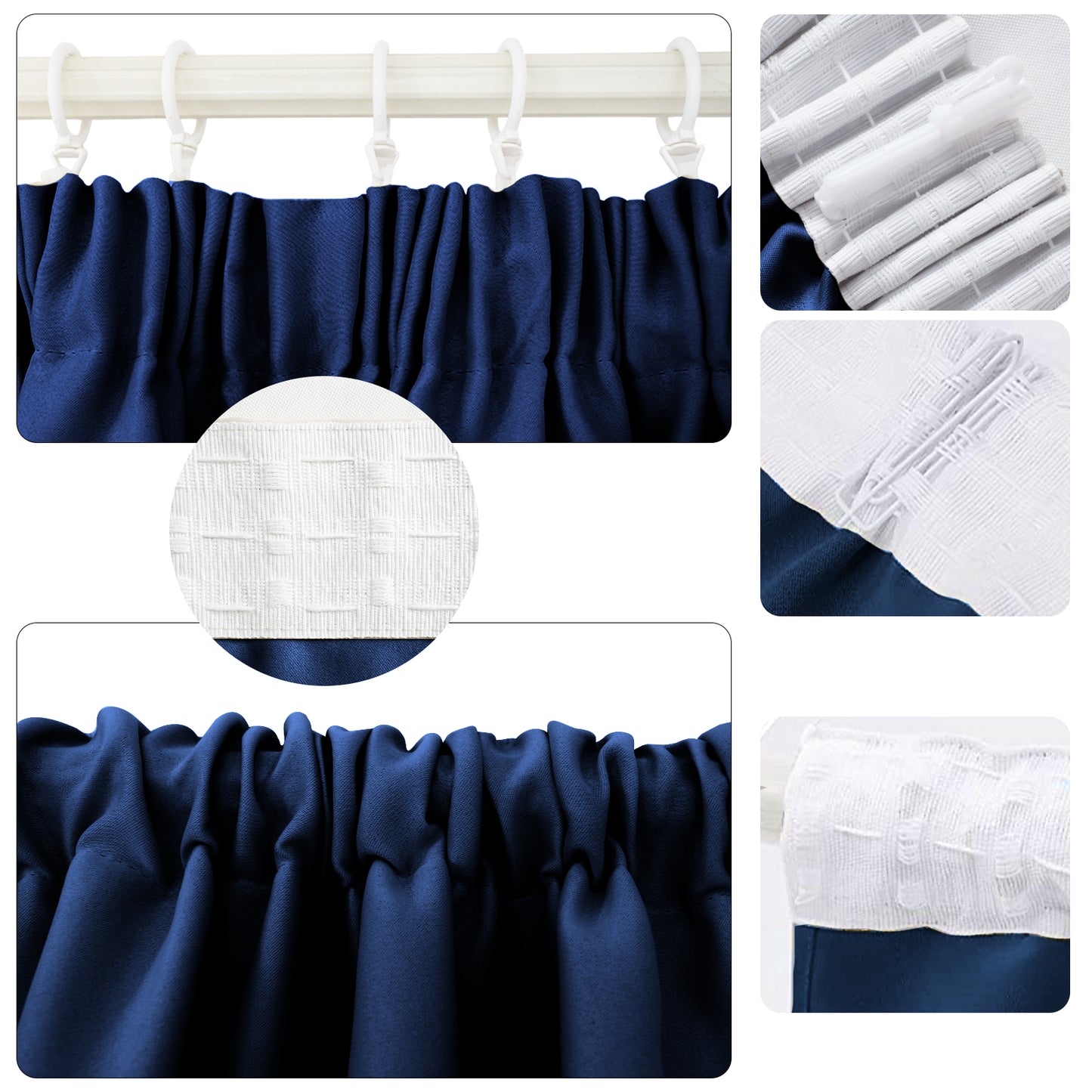 Verdunkelungsvorhang mit Faltenband – Thermo, Blickdicht, 1/2 Panels