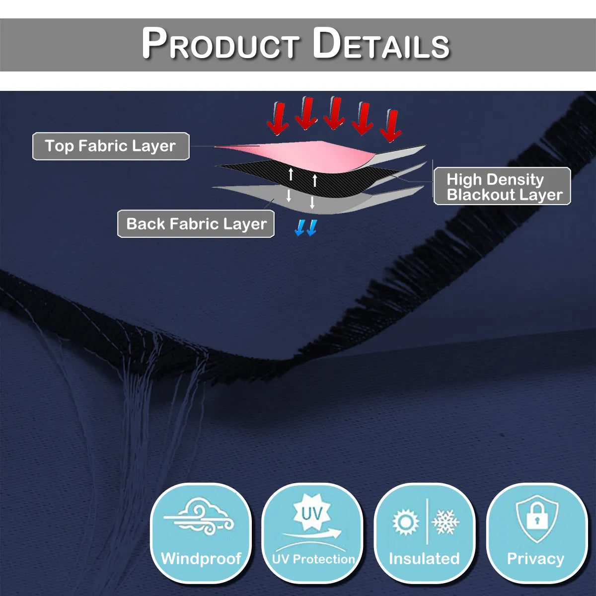1 Panel Blackout Window Short Curtains