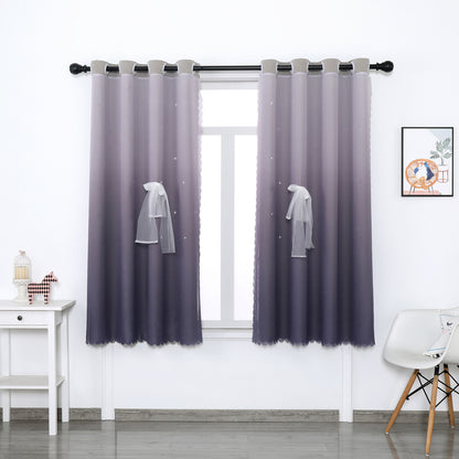 Double-Layer Blackout Curtains, 1 Panel, Purple, 132x160cm/132x213cm/132x243cm