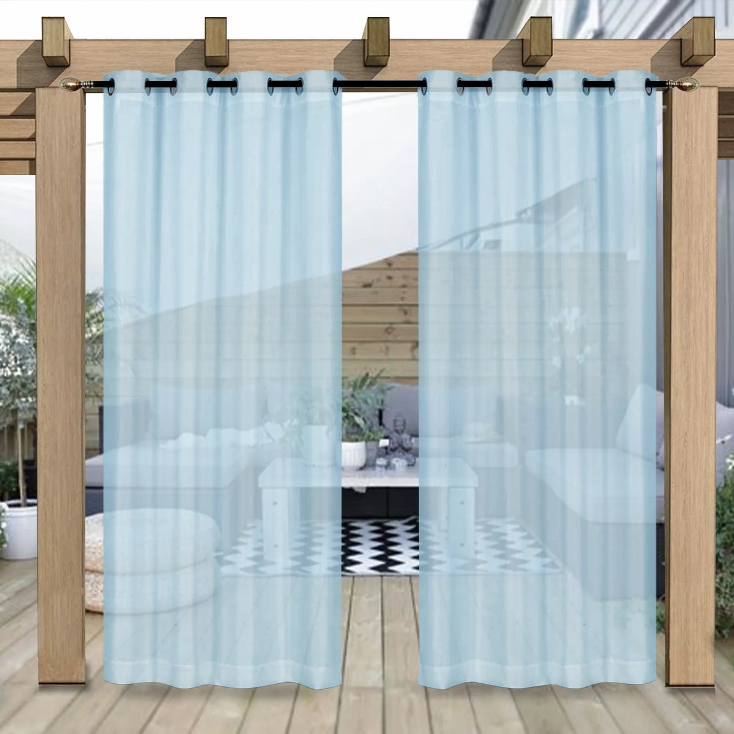 Wasserabweisende Outdoor Voile Gardine nach Maß · Larevia