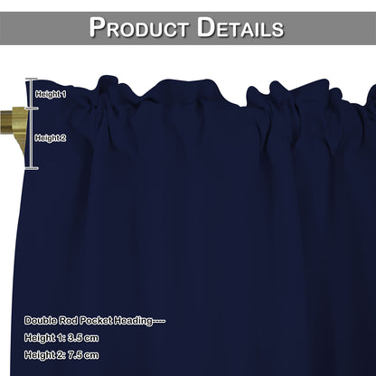 1 Panel Blackout Window Short Curtains