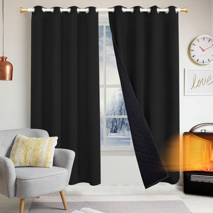 Outdoor Curtain – Waterproof, Windproof and Quilted, 100% Blackout, 1/2 Panel