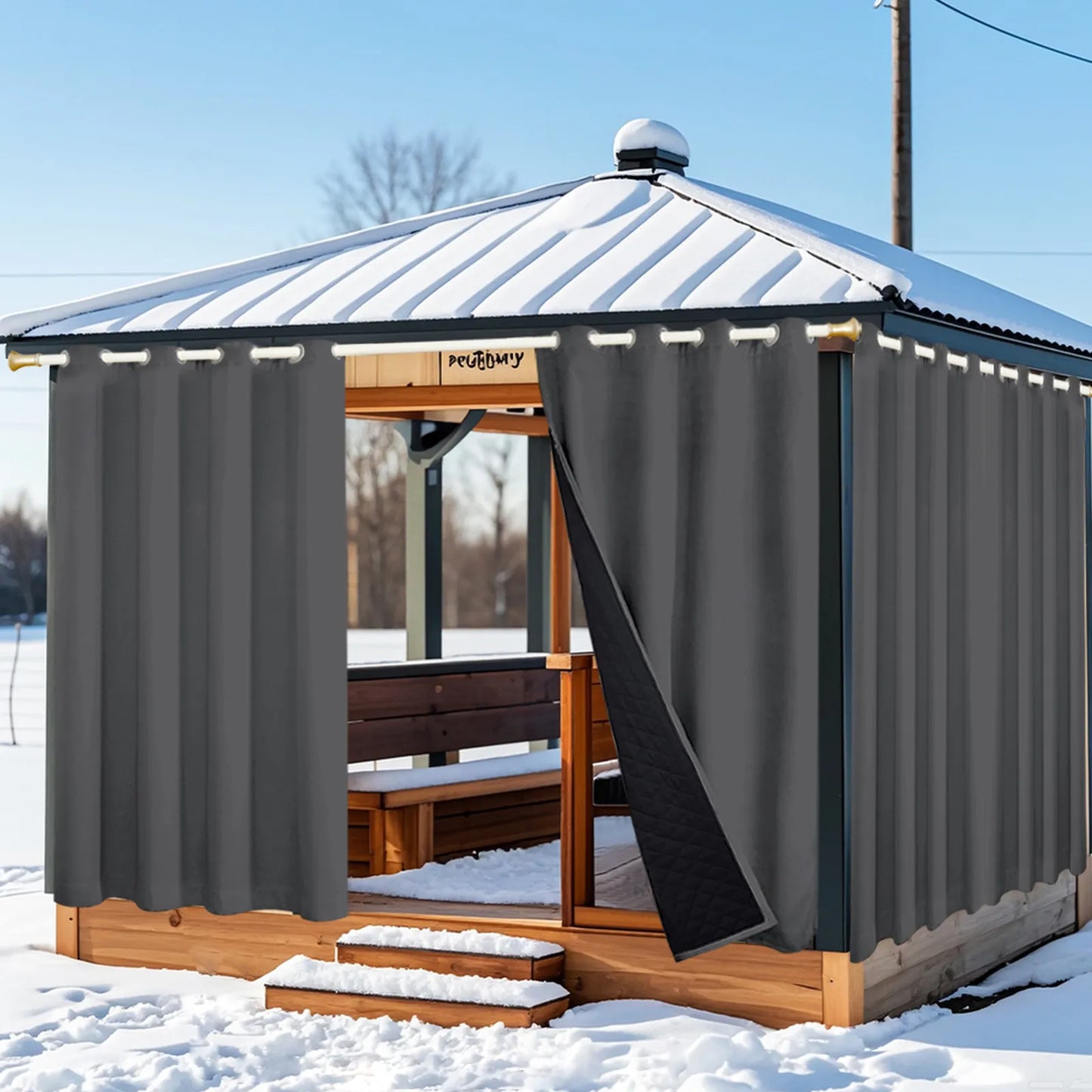 Heavy-duty outdoor blackout and thermal curtain made to measure · Borevia