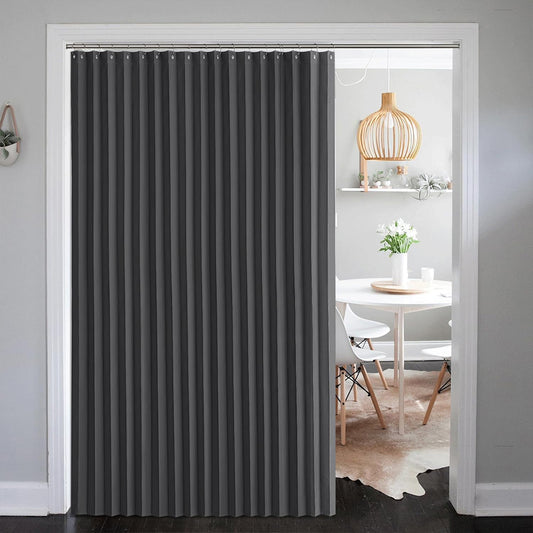 Extra-wide waterproof curtain with eyelets and hooks