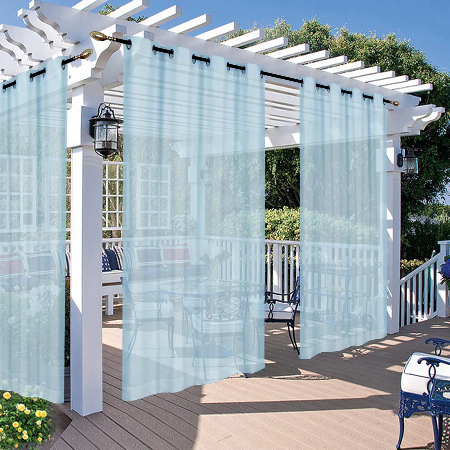 Wasserabweisende Outdoor Voile Gardine nach Maß · Larevia