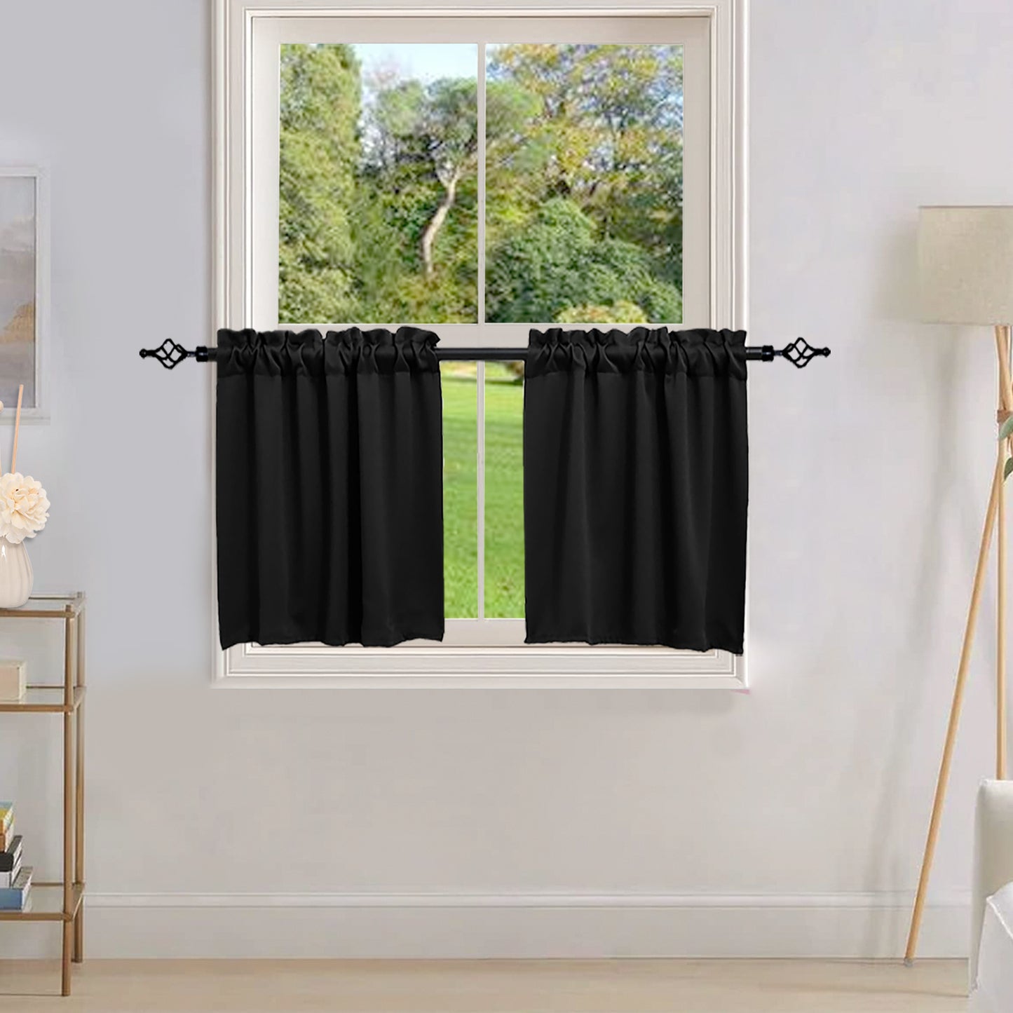 1 Panel Blackout Window Short Curtains