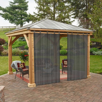 Leichte Outdoor Voile Gardine nach Maß mit Klettaufhängung · Calvera