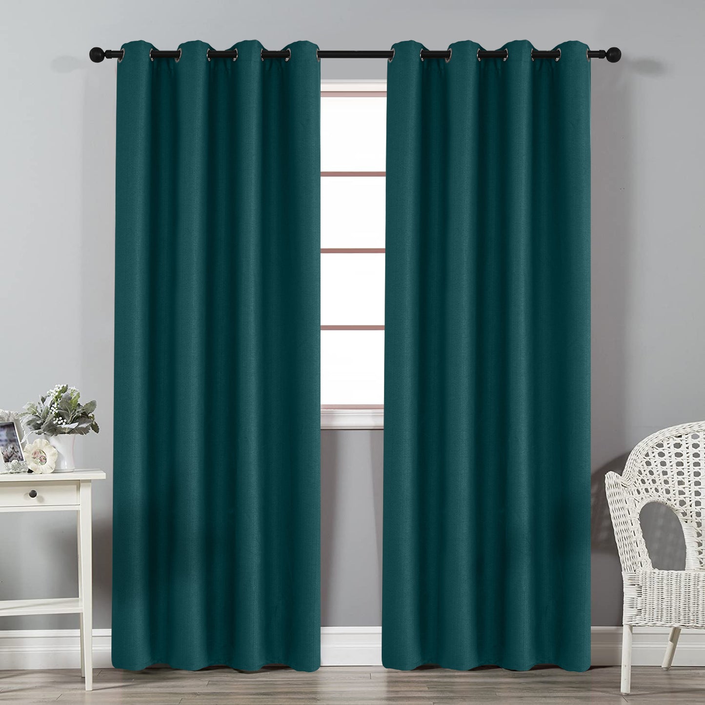 Rideaux 100 % occultants, 1 panneau, vert, 100 x 130 cm/134 x 160 cm/134 x 210 cm/134 x 245 cm