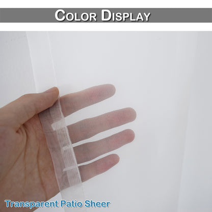 Outdoor Gardine Voile Weiß Transparent und Wasserabweisend mit Ösen 1 Panel