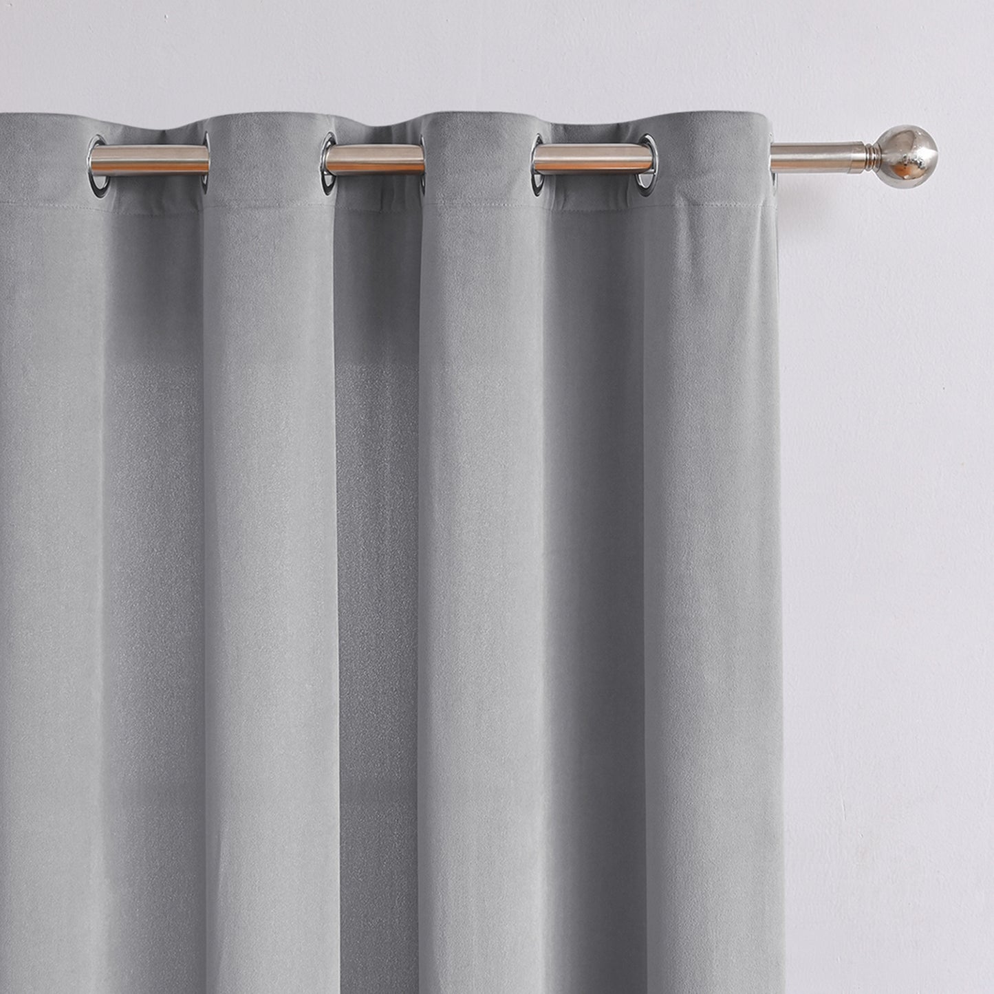 Frosted Fleece Curtains, 1 Panel, Gray, 132*164cm/132*214cm/132*241cm