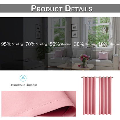 Rideaux occultants, 1 panneau, rose, 100*130cm/132*160cm/132*213cm/132*245cm