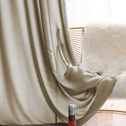 Rideaux transparents en mousseline de soie, 1 panneau, kaki, 140 x 145 cm/140 x 225 cm/140 x 265 cm