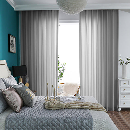 Rideaux transparents en mousseline de soie, 1 panneau, gris foncé, 140 x 225 cm/140 x 265 cm