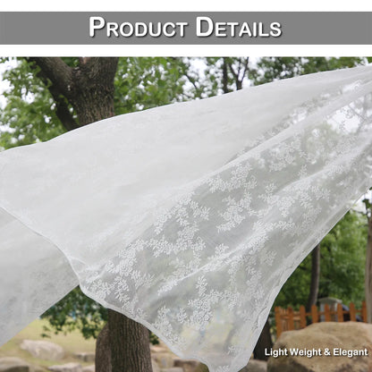 Voile Vorhänge Floral Spitze Sheer Vorhang Slot Top Tür Screening Picknick Decor