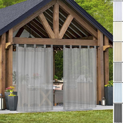 Leichte Outdoor Voile Gardine nach Maß mit Klettaufhängung · Calvera