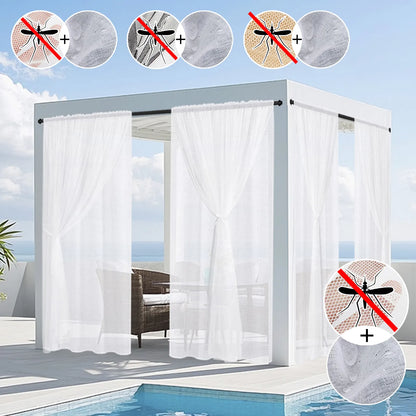 Double-layered outdoor curtain made to measure with mosquito net · Solmara