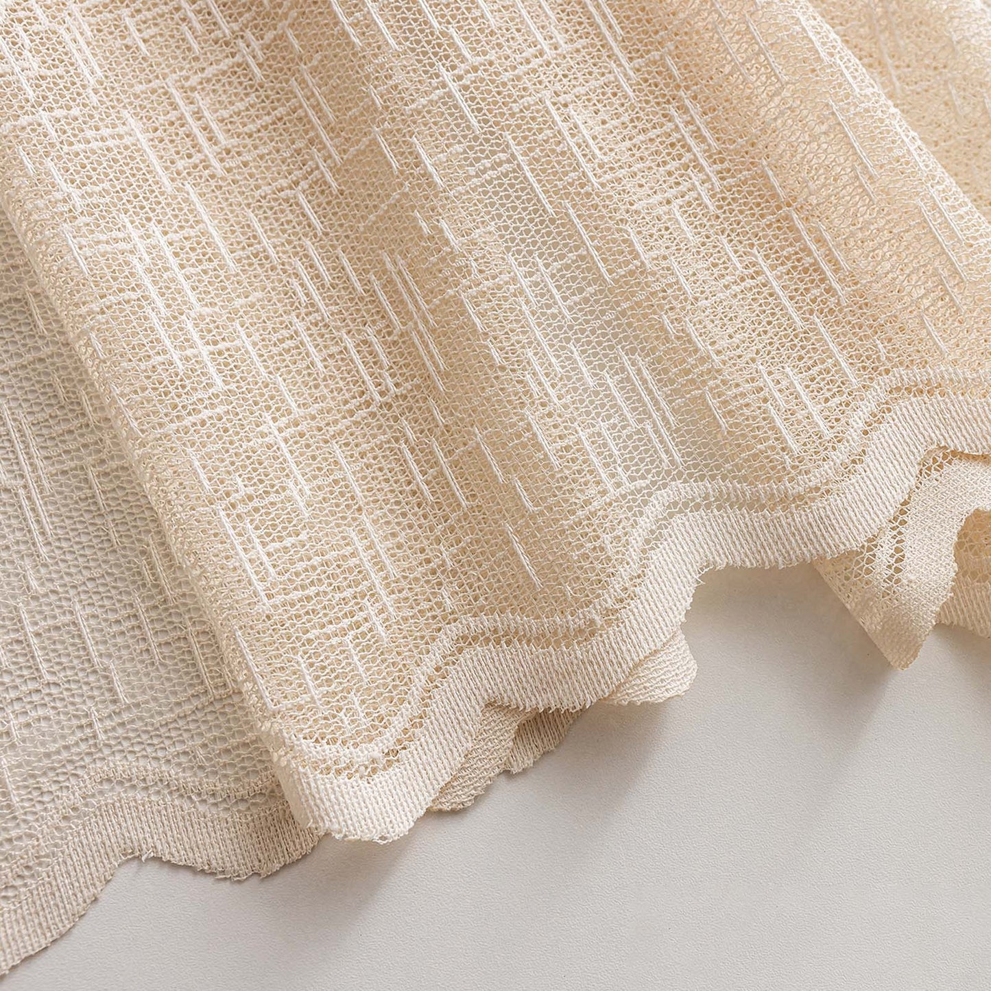 Rideau de Noël crème avec broderie – Transparent, 1 panneau