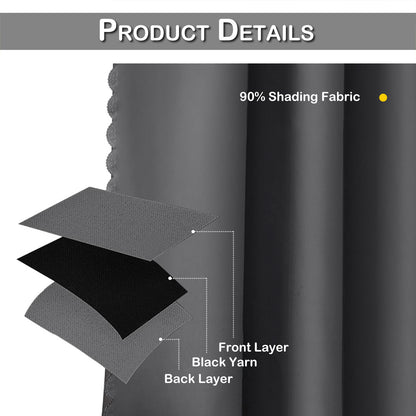 1 Panel Privacy Thermal Blackout Window Short Curtains