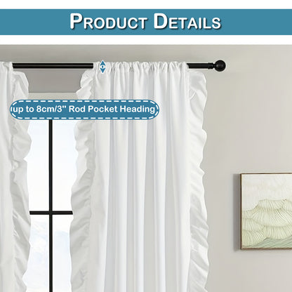 1 Panel Boho Flounce Ruffle Window Sheer Curtain