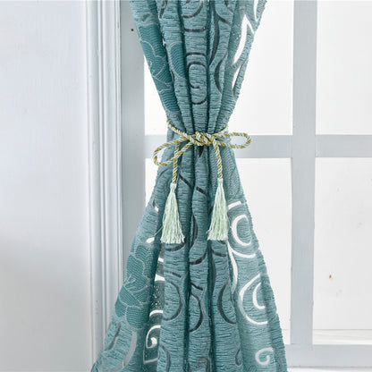 Seersucker Sheer Curtains, 1 Panel, Green, 100x130cm/100x200cm/100x250cm