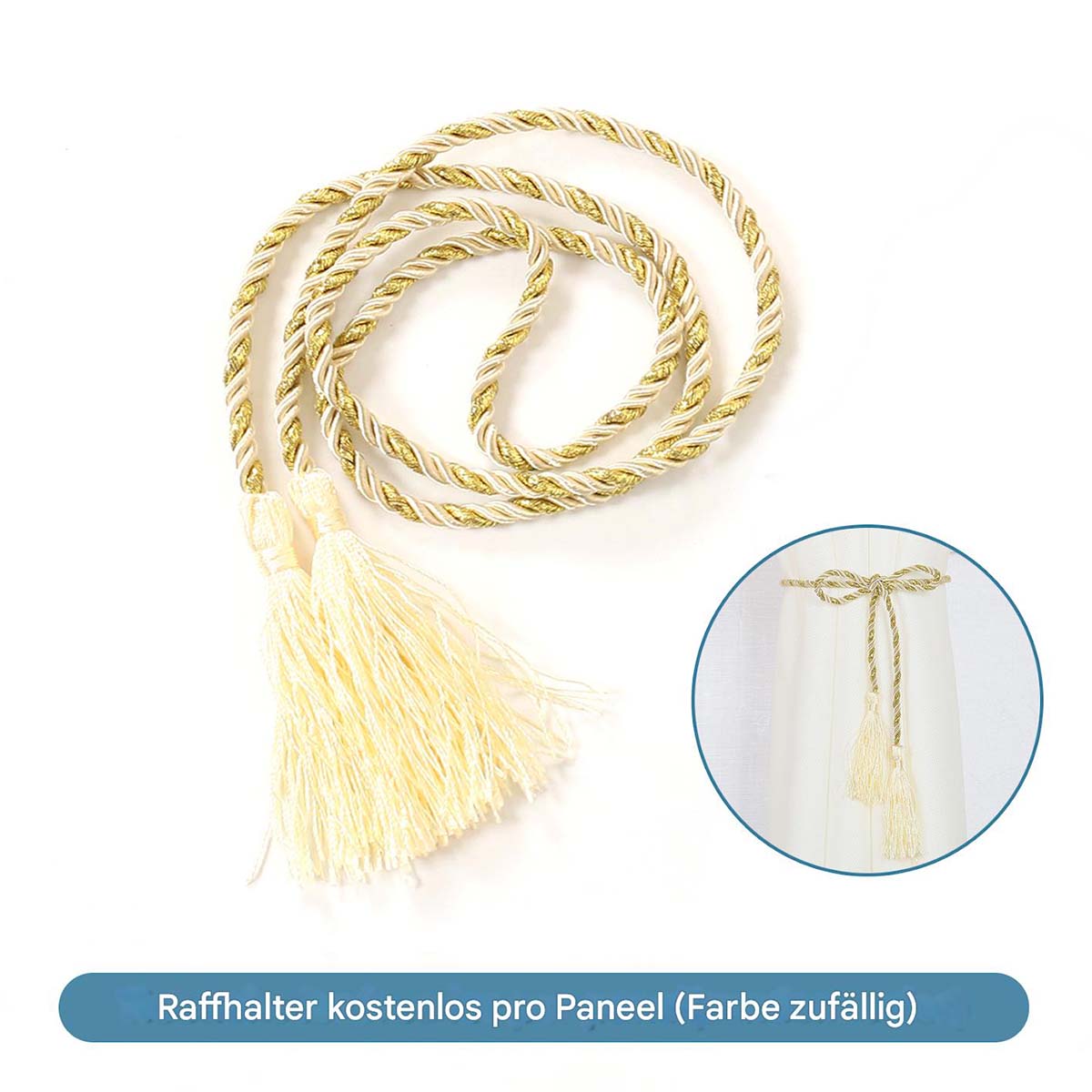 Rideau de Noël crème avec broderie – Transparent, 1 panneau