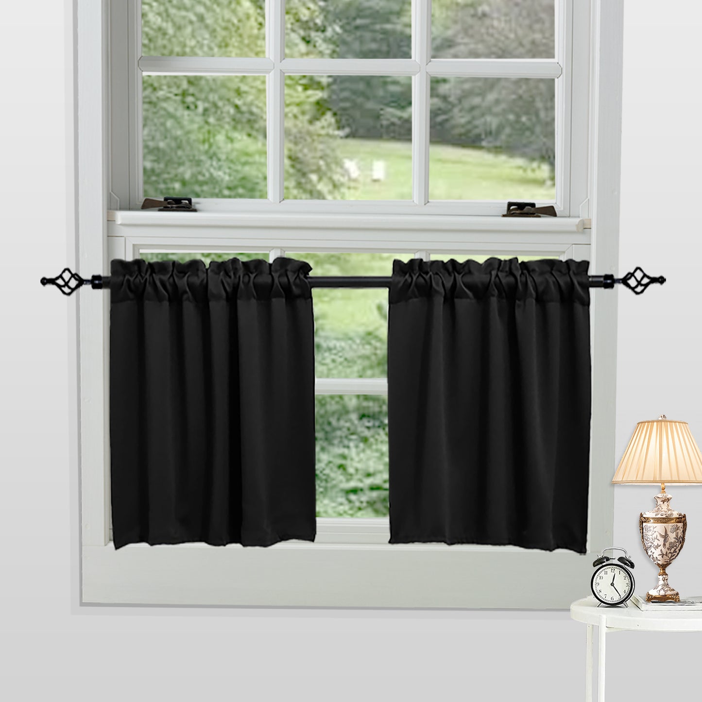 1 Panel Blackout Window Short Curtains