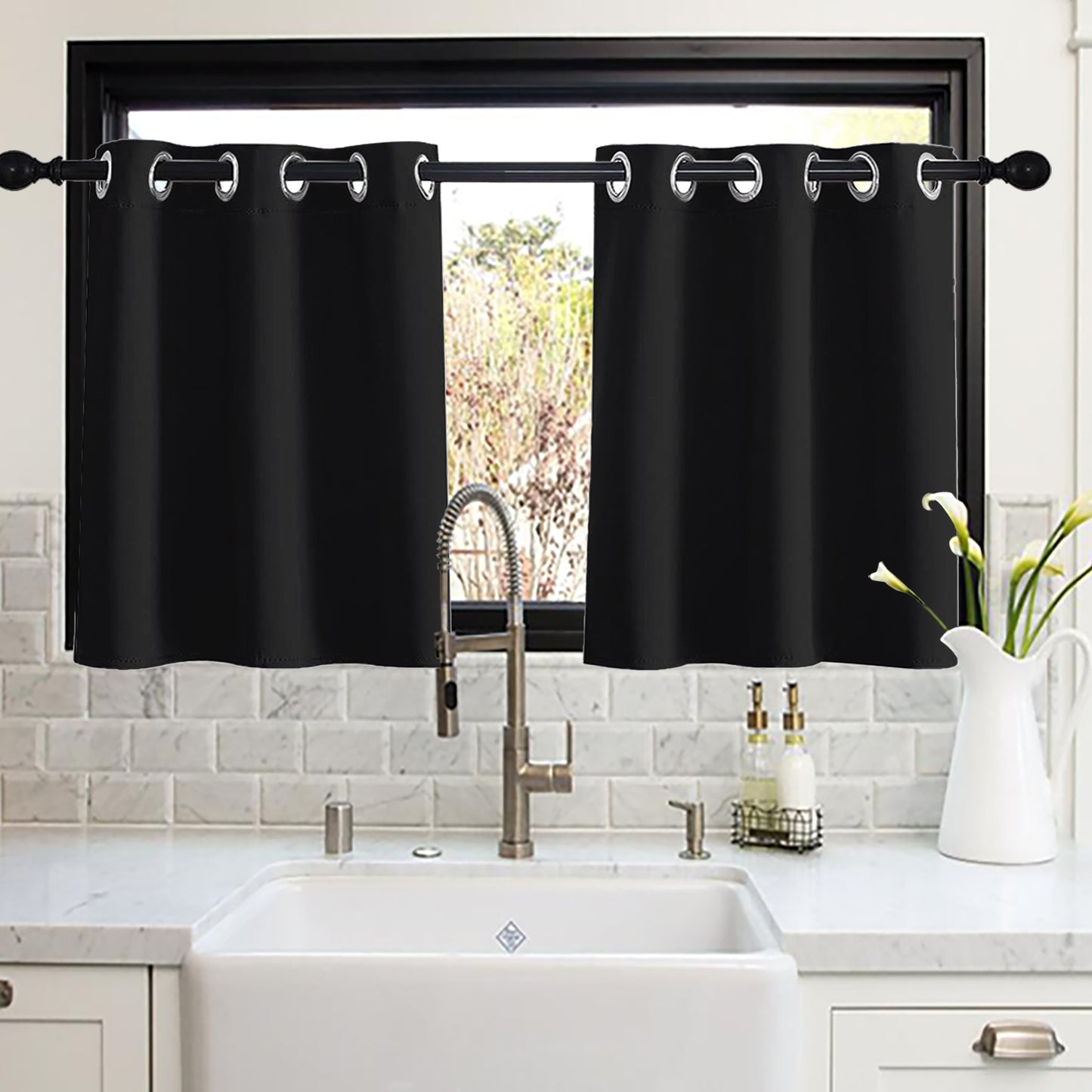 1 Panel High-precision Blackout Short Kitchen Curtains